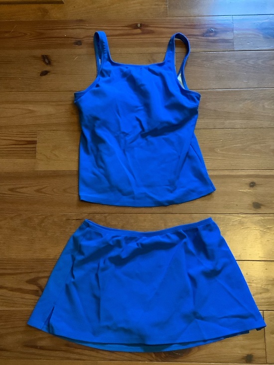 Lands' End Other - Lands' End Bright Blue Tankini Top with Swim Skirt